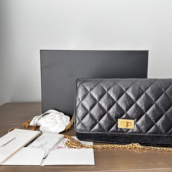 Chanel Black 2.55 Wallet on Chain WOC Full Set pristine condition - Picture 9 of 17